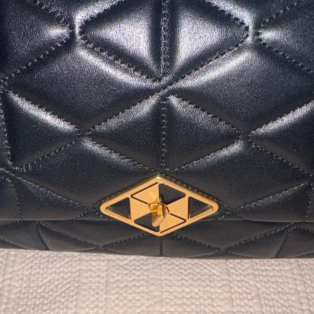 Sadi Elegant Black Quilted Handbag 2way bag. New with tags. Made in Italy. - Picture 11 of 12